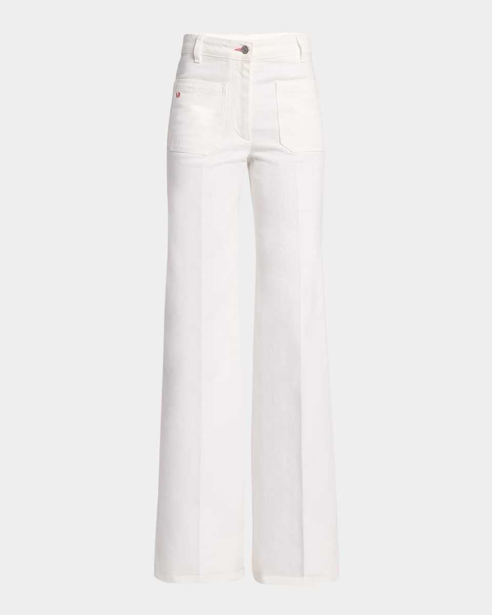 Alina Patch-Pocket Wide-Leg Jeans